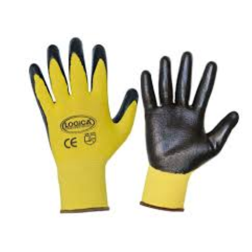 GUANTI SPALMATO NITRILE GIALLO-NERO 9/10 SPARK