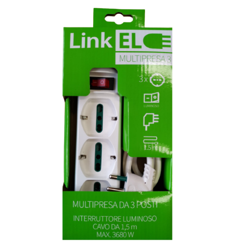 CIABATTA LINKLED 3 P. SHUKO CON INTERRUTTORE 800301