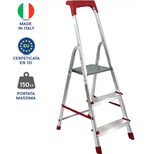 SCALA ALLUMINIO MARTINA 3 GRADINI PORT.150KG