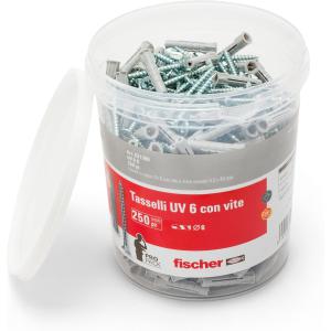TASSELLO IN BARATTOLO CON VITE UV 6 S 6/30 PZ.250 FISCHER
