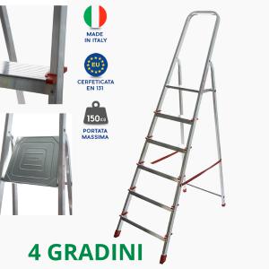 SCALA ALLUMINIO MARTINA 4 GRADINI PORT.150KG